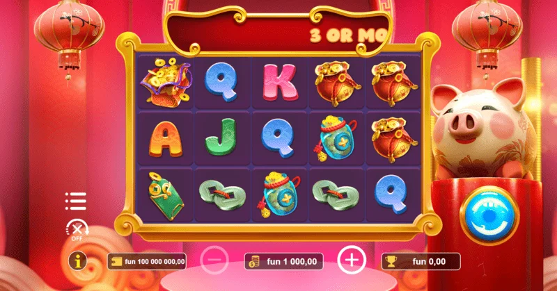Lucky Zhu - main gameplay screen with reels